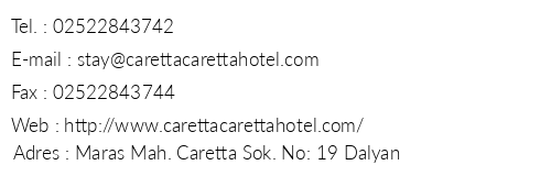 Caretta Caretta Hotel telefon numaralar, faks, e-mail, posta adresi ve iletiim bilgileri